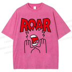 Unisex Roar Printed Washed Tee