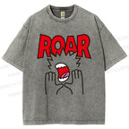 Unisex Roar Printed Washed Tee