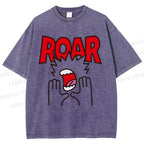 Unisex Roar Printed Washed Tee