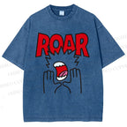 Unisex Roar Printed Washed Tee