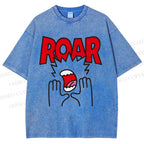 Unisex Roar Printed Washed Tee