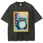 Unisex Geometric Frog illustration Printed Washed Tee
