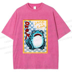 Unisex Geometric Frog illustration Printed Washed Tee