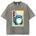 Unisex Geometric Frog illustration Printed Washed Tee