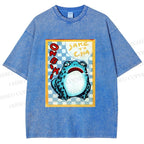 Unisex Geometric Frog illustration Printed Washed Tee