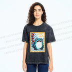 Unisex Geometric Frog illustration Printed Washed Tee