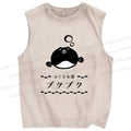 Unisex Fugu Sake Printed Washed Tank Top
