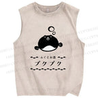 Unisex Fugu Sake Printed Washed Tank Top