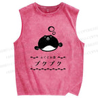 Unisex Fugu Sake Printed Washed Tank Top
