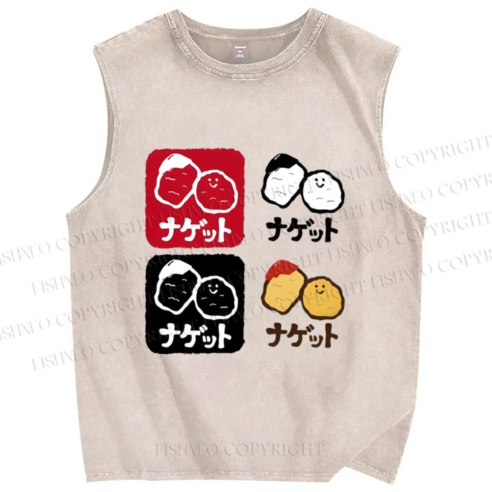 Unisex Nugget Printed Washed Tank Top