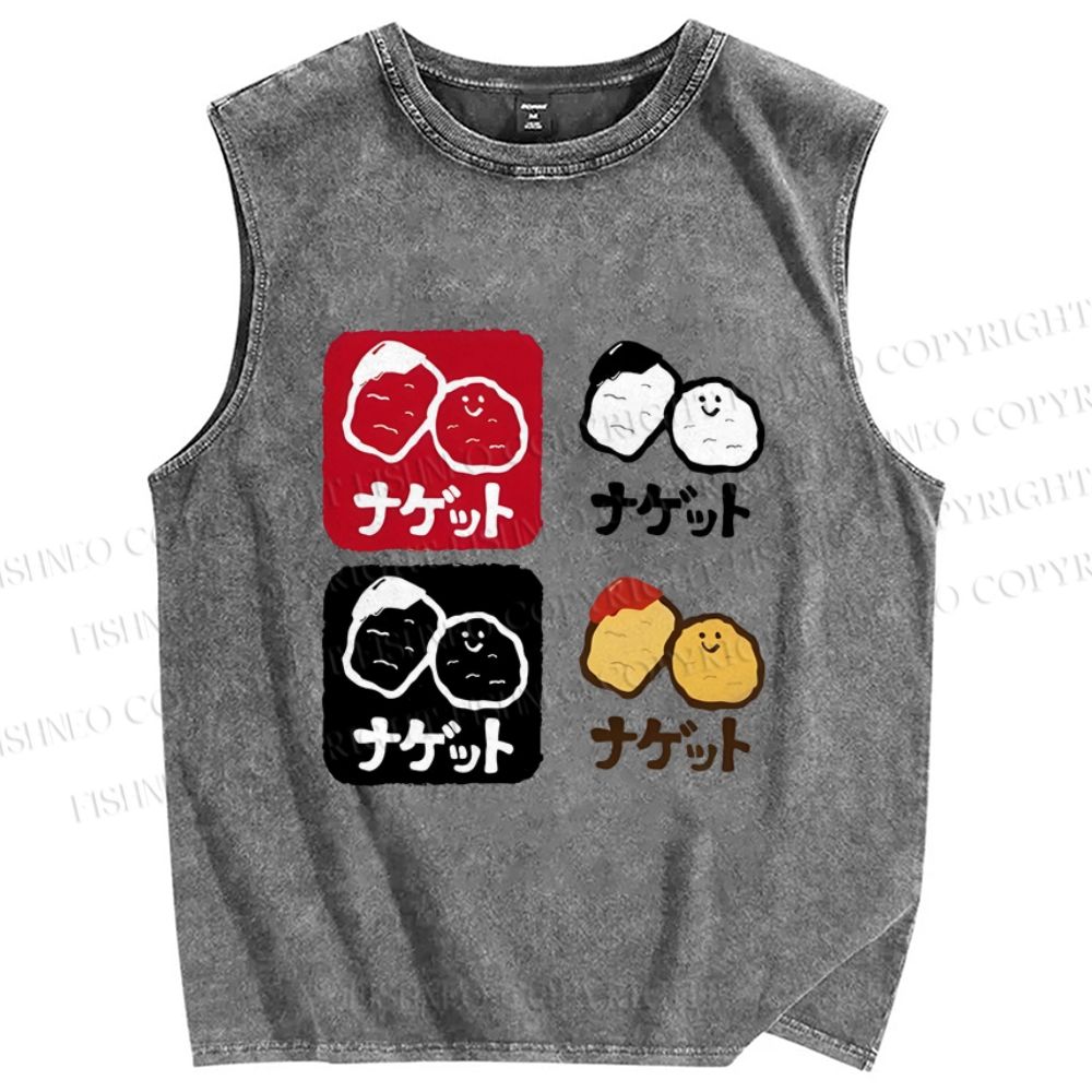 Unisex Nugget Printed Washed Tank Top