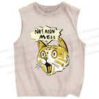 Unisex Don't Meow Me Printed Washed Tank Top