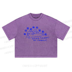 Doing Things No Thanks Printed Washed Cropped T-Shirt