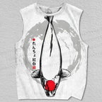 Unisex Japanese Koi Fish Printed Tank Top