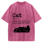 Definition Of Cat Funny Vintage Washed T-shirt