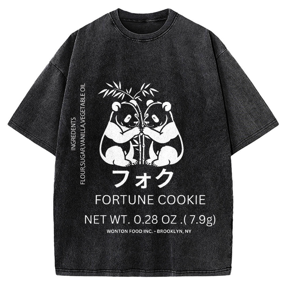 Panda Fortune cookie Graphic Vintage Washed T-shirt