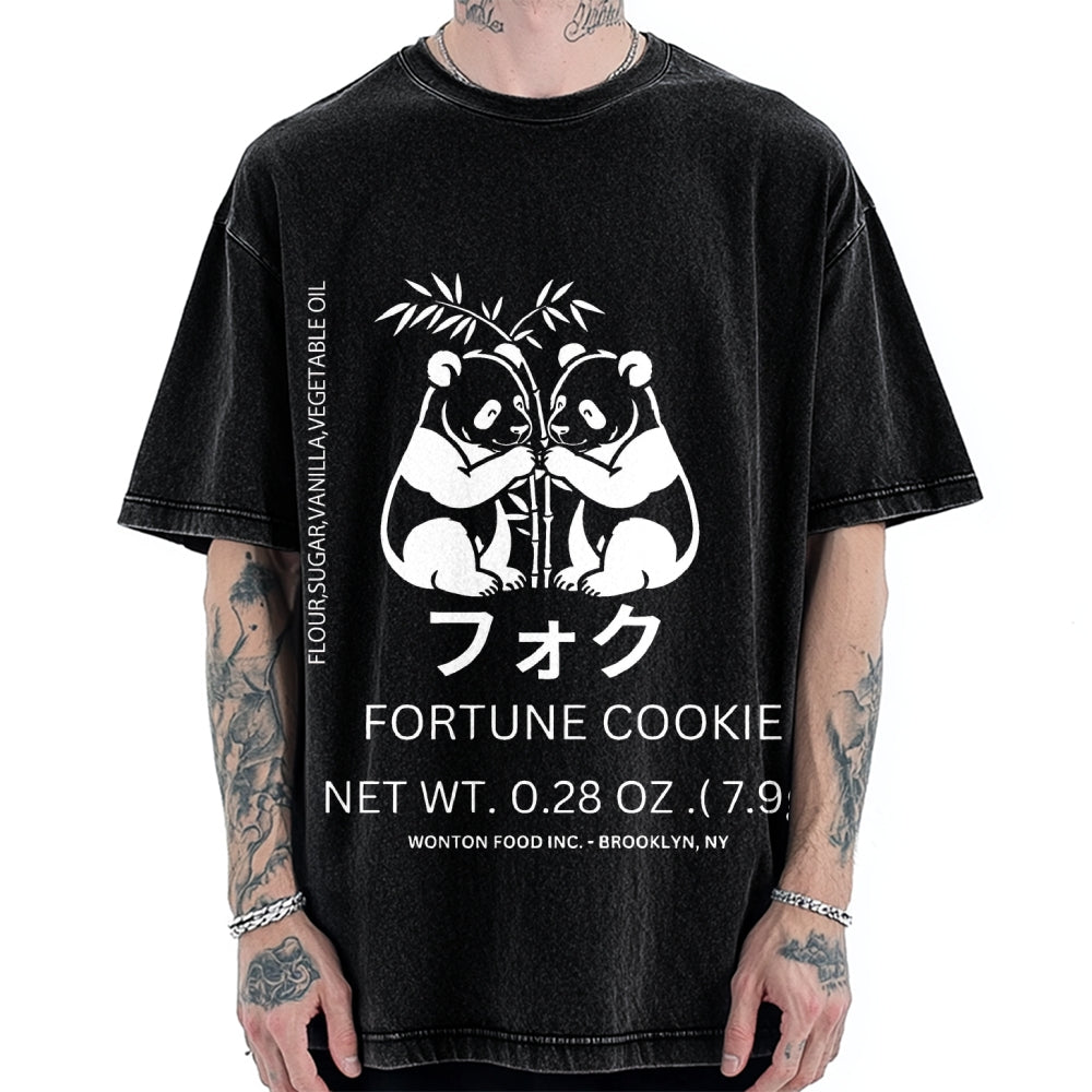 Panda Fortune cookie Graphic Vintage Washed T-shirt