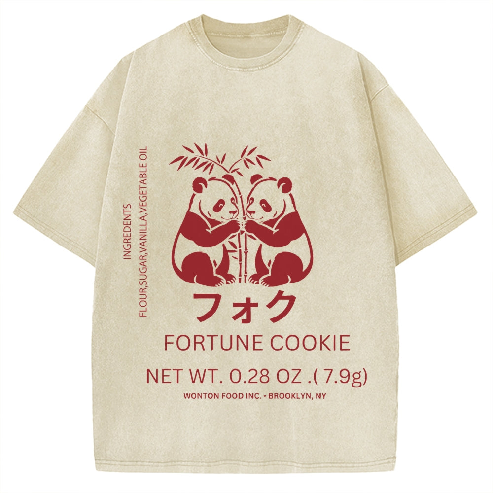 Panda Fortune cookie Graphic Vintage Washed T-shirt