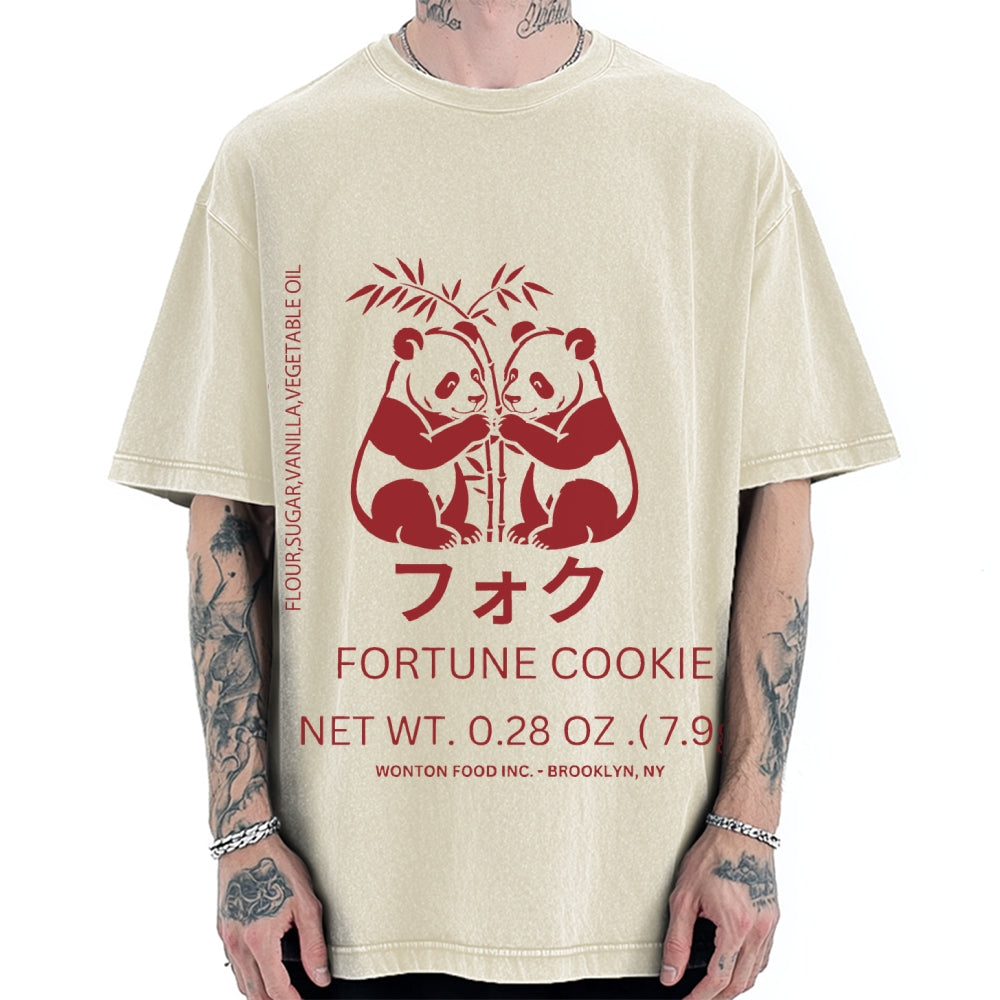 Panda Fortune cookie Graphic Vintage Washed T-shirt