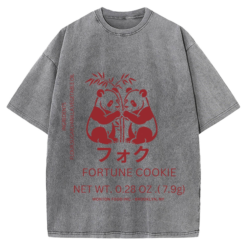 Panda Fortune cookie Graphic Vintage Washed T-shirt