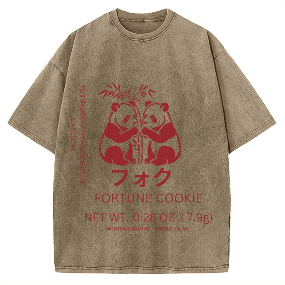Panda Fortune cookie Graphic Vintage Washed T-shirt
