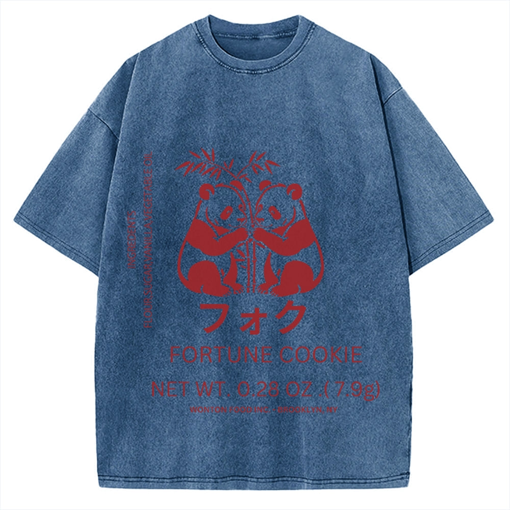 Panda Fortune cookie Graphic Vintage Washed T-shirt