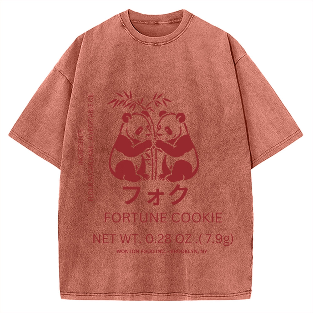 Panda Fortune cookie Graphic Vintage Washed T-shirt