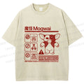 Unisex Japanese Monster Printed Washed Tee