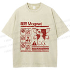 Unisex Japanese Monster Printed Washed Tee
