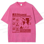 Unisex Japanese Monster Printed Washed Tee