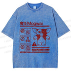 Unisex Japanese Monster Printed Washed Tee