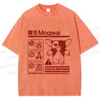 Unisex Japanese Monster Printed Washed Tee