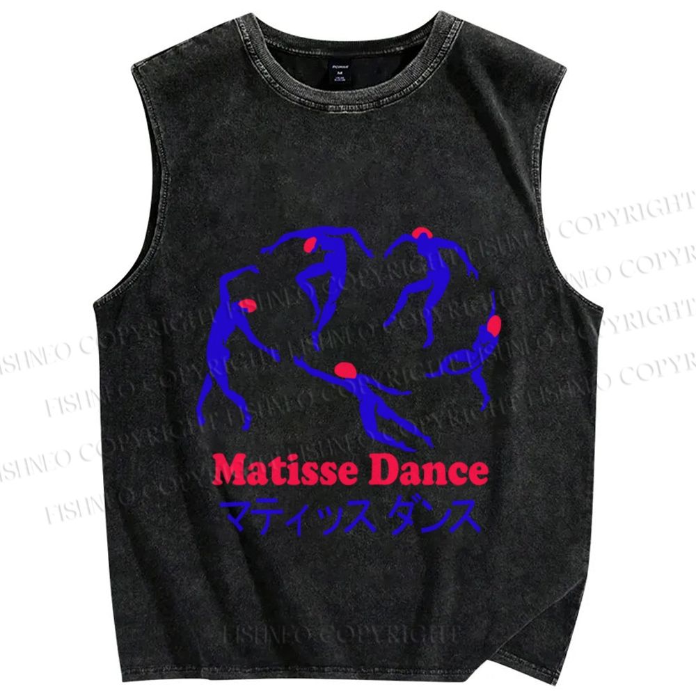 Unisex Matisse Dance Printed Washed Tank Top