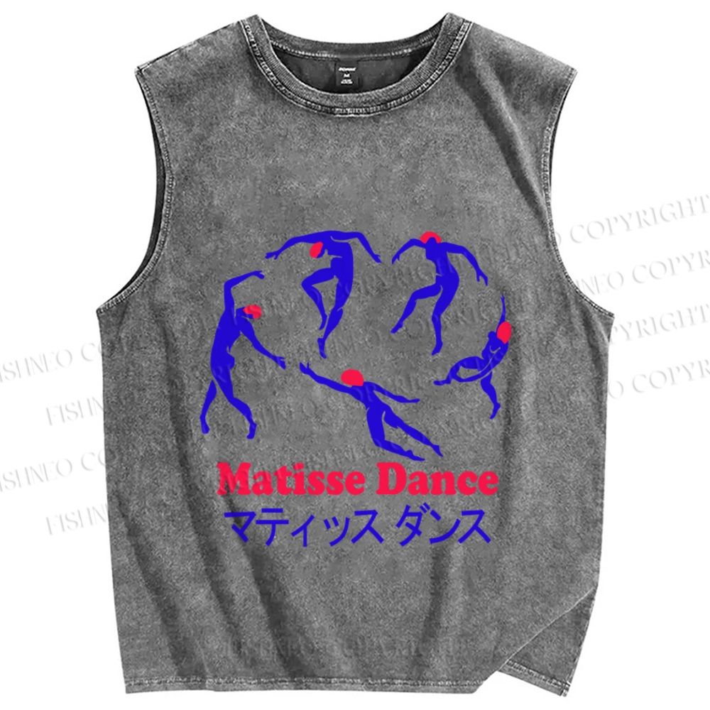 Unisex Matisse Dance Printed Washed Tank Top