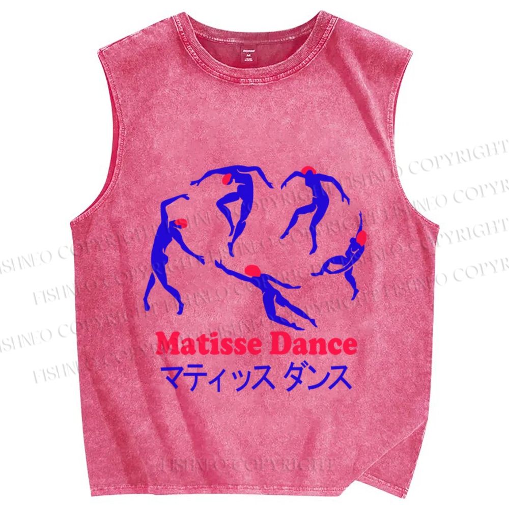 Unisex Matisse Dance Printed Washed Tank Top