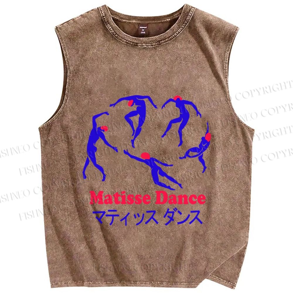 Unisex Matisse Dance Printed Washed Tank Top