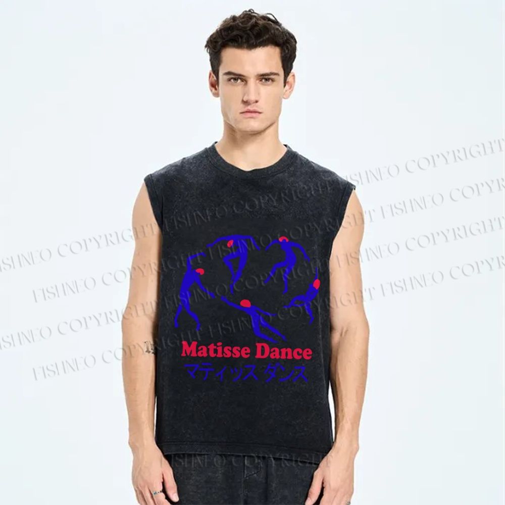 Unisex Matisse Dance Printed Washed Tank Top