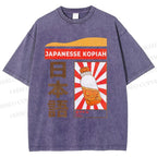 Unisex Japanese Kopiah Printed Washed Tee