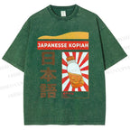 Unisex Japanese Kopiah Printed Washed Tee