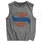 Unisex Goldfish Printed Washed Tank Top