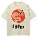 Unisex Power Printed Washed Tee