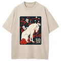 Ancient Japanese Wolf Art Washed T-Shirt