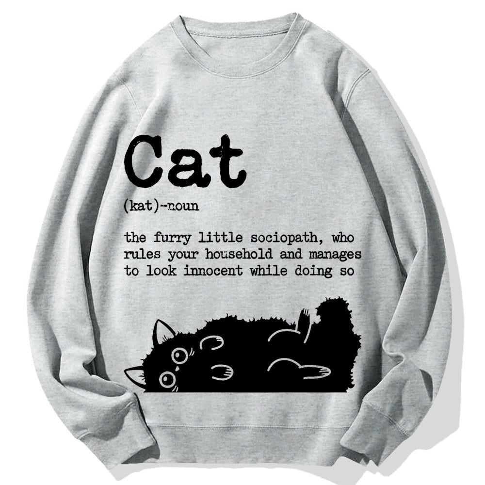 Definition Of Cat Funny Cotton Sweatshirt