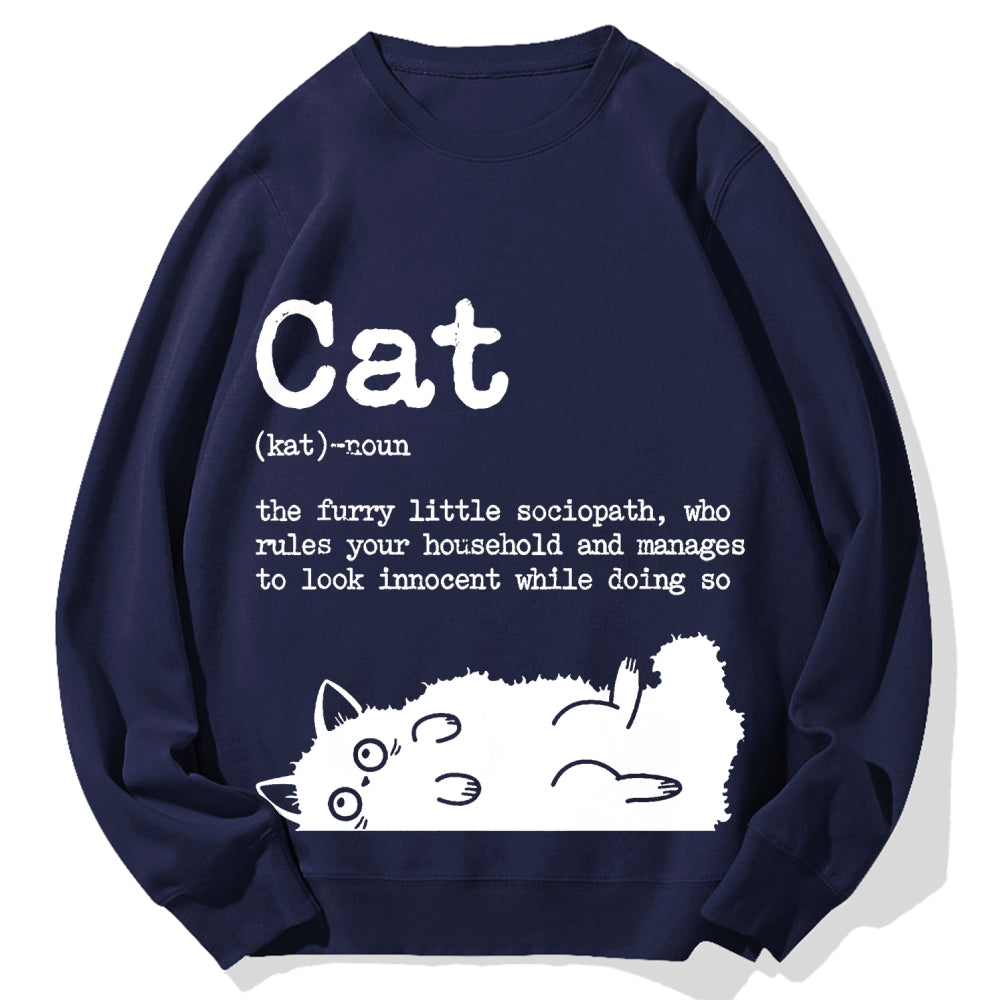 Definition Of Cat Funny Cotton Sweatshirt