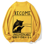 Become Ungovernable Cat Biting Arm Cotton Sweatshirt