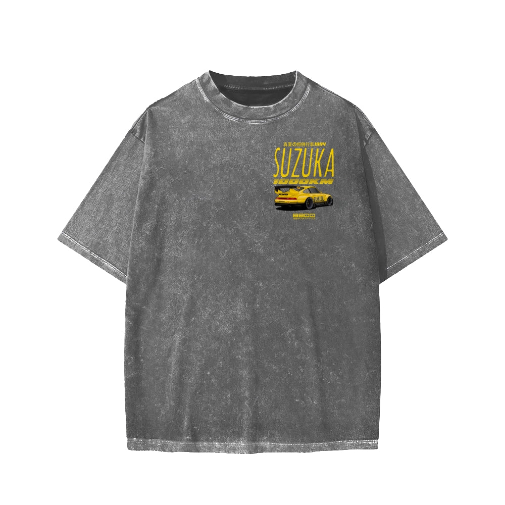 Suzuka 1994 Front And Back Printing Washed T-shirt