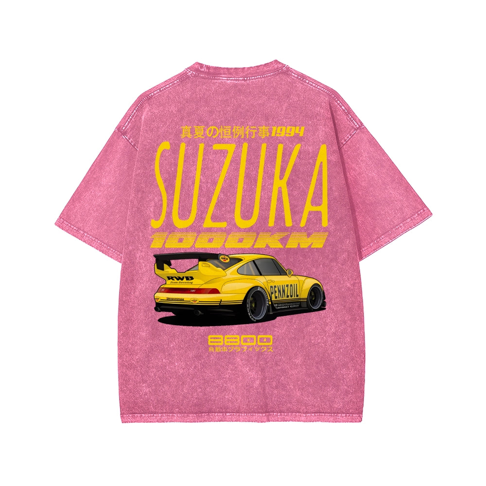 Suzuka 1994 Front And Back Printing Washed T-shirt