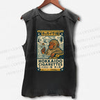 Unisex Vintage Monkey Printed Washed Tank Top