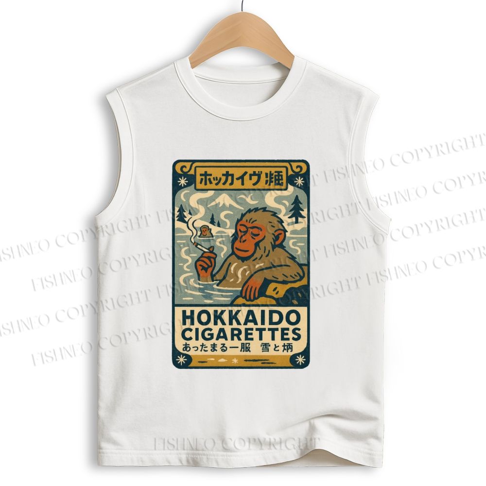 Unisex Vintage Monkey Printed Cotton Tank Top
