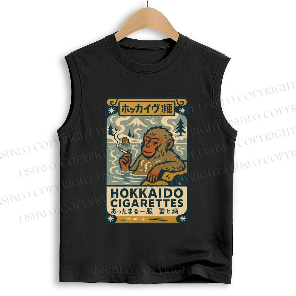 Unisex Vintage Monkey Printed Cotton Tank Top